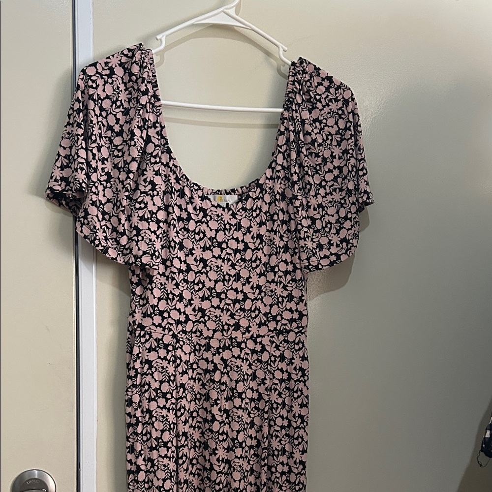 Boden Black and Pink Floral Jumpsuit